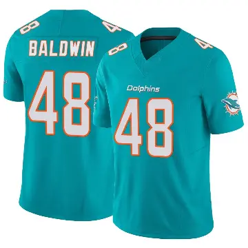 ＃48 Youth Monaray Baldwin Aqua Limited Miami Dolphins Vapor F.U.S.E. Jersey