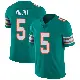 ＃5 Men's Jaylen Wright Aqua Limited Miami Dolphins Alternate Vapor Untouchable Jersey