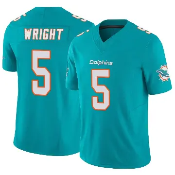 ＃5 Men's Jaylen Wright Aqua Limited Miami Dolphins Vapor F.U.S.E. Jersey