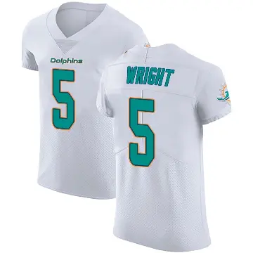 ＃5 Men's Jaylen Wright White Elite Miami Dolphins Vapor Untouchable Jersey