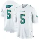＃5 Men's Jaylen Wright White Game Miami Dolphins Jersey