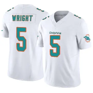 ＃5 Men's Jaylen Wright White Limited Miami Dolphins Vapor F.U.S.E. Jersey