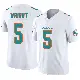 ＃5 Men's Jaylen Wright White Limited Miami Dolphins Vapor F.U.S.E. Jersey