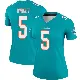 ＃5 Women's Jaylen Wright Aqua Legend Miami Dolphins Jersey