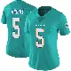 ＃5 Women's Jaylen Wright Aqua Limited Miami Dolphins Team Color Vapor Untouchable Jersey