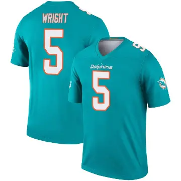 ＃5 Youth Jaylen Wright Aqua Legend Miami Dolphins Jersey