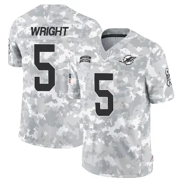 ＃5 Youth Jaylen Wright Arctic Camo Limited Miami Dolphins 2024 Salute to Service Jersey