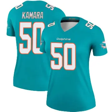 ＃50 Women's Mohamed Kamara Aqua Legend Miami Dolphins Jersey