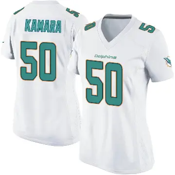 ＃50 Women's Mohamed Kamara White Game Miami Dolphins Jersey