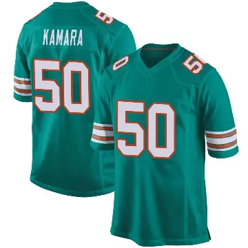＃50 Youth Mohamed Kamara Aqua Game Miami Dolphins Alternate Jersey