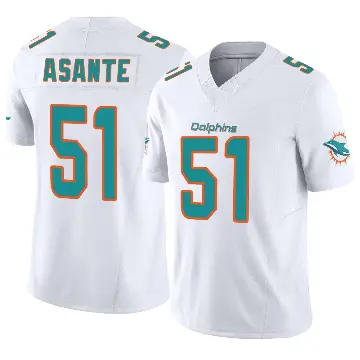 ＃51 Men's Eugene Asante White Limited Miami Dolphins Vapor F.U.S.E. Jersey