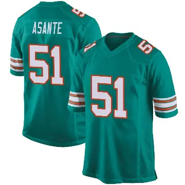＃51 Youth Eugene Asante Aqua Game Miami Dolphins Alternate Jersey