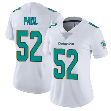 ＃52 Women's Patrick Paul White Miami Dolphins limited Vapor Untouchable Jersey