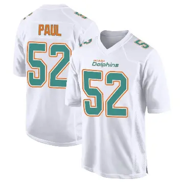 ＃52 Youth Patrick Paul White Game Miami Dolphins Fashion Jersey