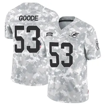＃53 Men's Cameron Goode Arctic Camo Limited Miami Dolphins 2024 Salute to Service Jersey