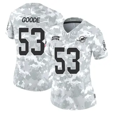 ＃53 Women's Cameron Goode Arctic Camo Limited Miami Dolphins 2024 Salute to Service Jersey