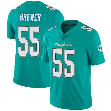 ＃55 Youth Aaron Brewer Aqua Limited Miami Dolphins Team Color Vapor Untouchable Jersey