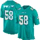 ＃58 Men's William Bradley-King Aqua Game Miami Dolphins Team Color Jersey