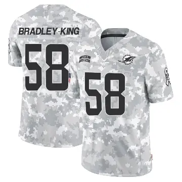 ＃58 Men's William Bradley-King Arctic Camo Limited Miami Dolphins 2024 Salute to Service Jersey