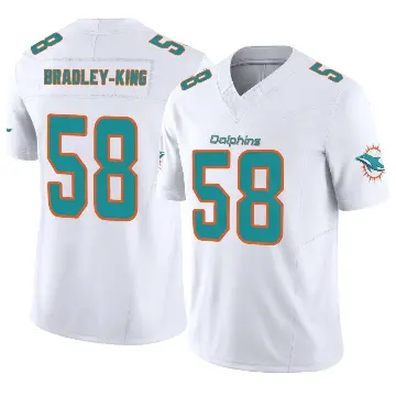 ＃58 Men's William Bradley-King White Limited Miami Dolphins Vapor F.U.S.E. Jersey