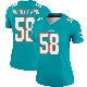 ＃58 Women's William Bradley-King Aqua Legend Miami Dolphins Jersey