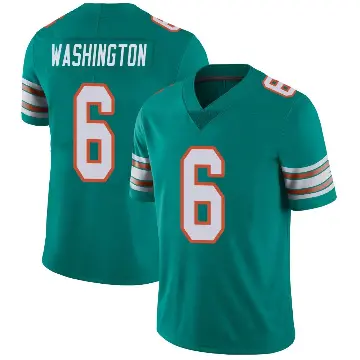 ＃6 Men's Malik Washington Aqua Limited Miami Dolphins Alternate Vapor Untouchable Jersey