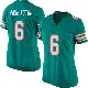 ＃6 Women's Malik Washington Aqua Game Miami Dolphins Alternate Jersey