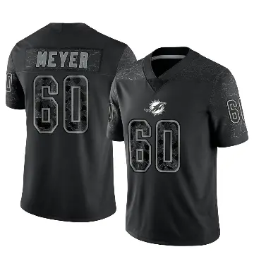 ＃60 Men's Andrew Meyer Black Limited Miami Dolphins Reflective Jersey