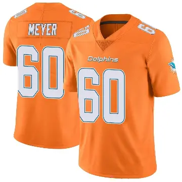 ＃60 Men's Andrew Meyer Orange Limited Miami Dolphins Color Rush Jersey