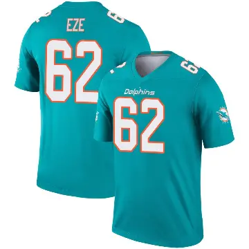 ＃62 Men's Obinna Eze Aqua Legend Miami Dolphins Jersey
