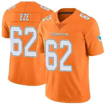 ＃62 Men's Obinna Eze Orange Limited Miami Dolphins Color Rush Jersey