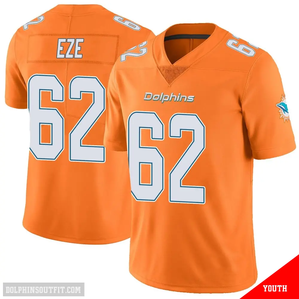 ＃62 Youth Obinna Eze Orange Limited Miami Dolphins Color Rush Jersey