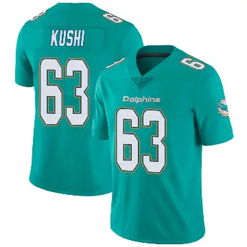 ＃63 Men's Tedi Kushi Aqua Limited Miami Dolphins Team Color Vapor Untouchable Jersey