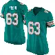 ＃63 Women's Tedi Kushi Aqua Game Miami Dolphins Alternate Jersey