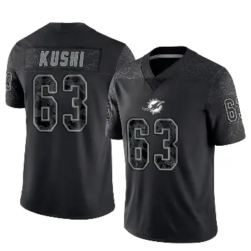 ＃63 Youth Tedi Kushi Black Limited Miami Dolphins Reflective Jersey