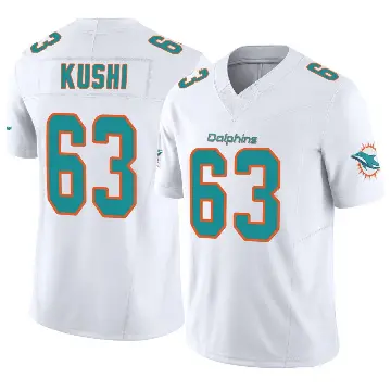 ＃63 Youth Tedi Kushi White Limited Miami Dolphins Vapor F.U.S.E. Jersey