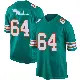 ＃64 Men's Daniel Brunskill Aqua Game Miami Dolphins Alternate Jersey