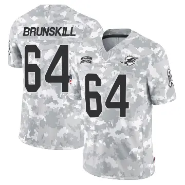 ＃64 Men's Daniel Brunskill Arctic Camo Limited Miami Dolphins 2024 Salute to Service Jersey