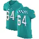 ＃64 Men's Daniel Brunskill Green Elite Miami Dolphins Aqua Team Color Vapor Untouchable Jersey