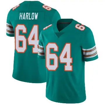 ＃64 Men's Sean Harlow Aqua Limited Miami Dolphins Alternate Vapor Untouchable Jersey