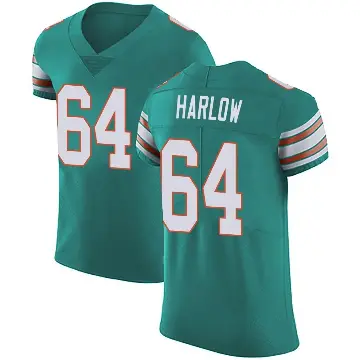 ＃64 Men's Sean Harlow Green Elite Miami Dolphins Aqua Alternate Vapor Untouchable Jersey