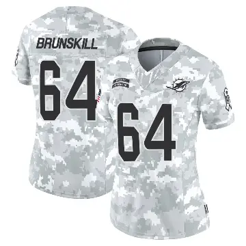 ＃64 Women's Daniel Brunskill Arctic Camo Limited Miami Dolphins 2024 Salute to Service Jersey