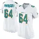 ＃64 Women's Daniel Brunskill White Game Miami Dolphins Jersey