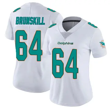 ＃64 Women's Daniel Brunskill White Miami Dolphins limited Vapor Untouchable Jersey