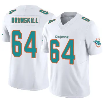 ＃64 Youth Daniel Brunskill White Limited Miami Dolphins Vapor F.U.S.E. Jersey