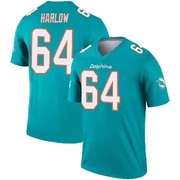 ＃64 Youth Sean Harlow Aqua Legend Miami Dolphins Jersey