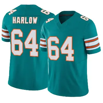 ＃64 Youth Sean Harlow Aqua Limited Miami Dolphins Alternate Vapor F.U.S.E. Jersey