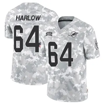 ＃64 Youth Sean Harlow Arctic Camo Limited Miami Dolphins 2024 Salute to Service Jersey