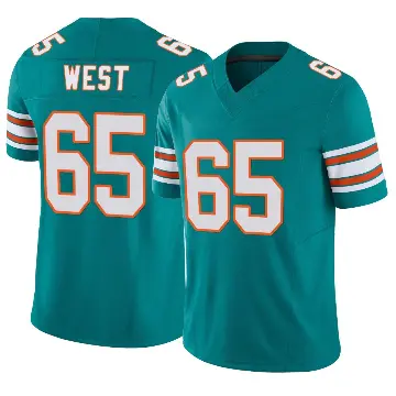 ＃65 Youth Addison West Aqua Limited Miami Dolphins Alternate Vapor F.U.S.E. Jersey