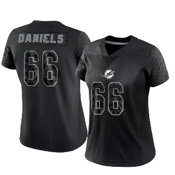 ＃66 Women's Braeden Daniels Black Limited Miami Dolphins Reflective Jersey